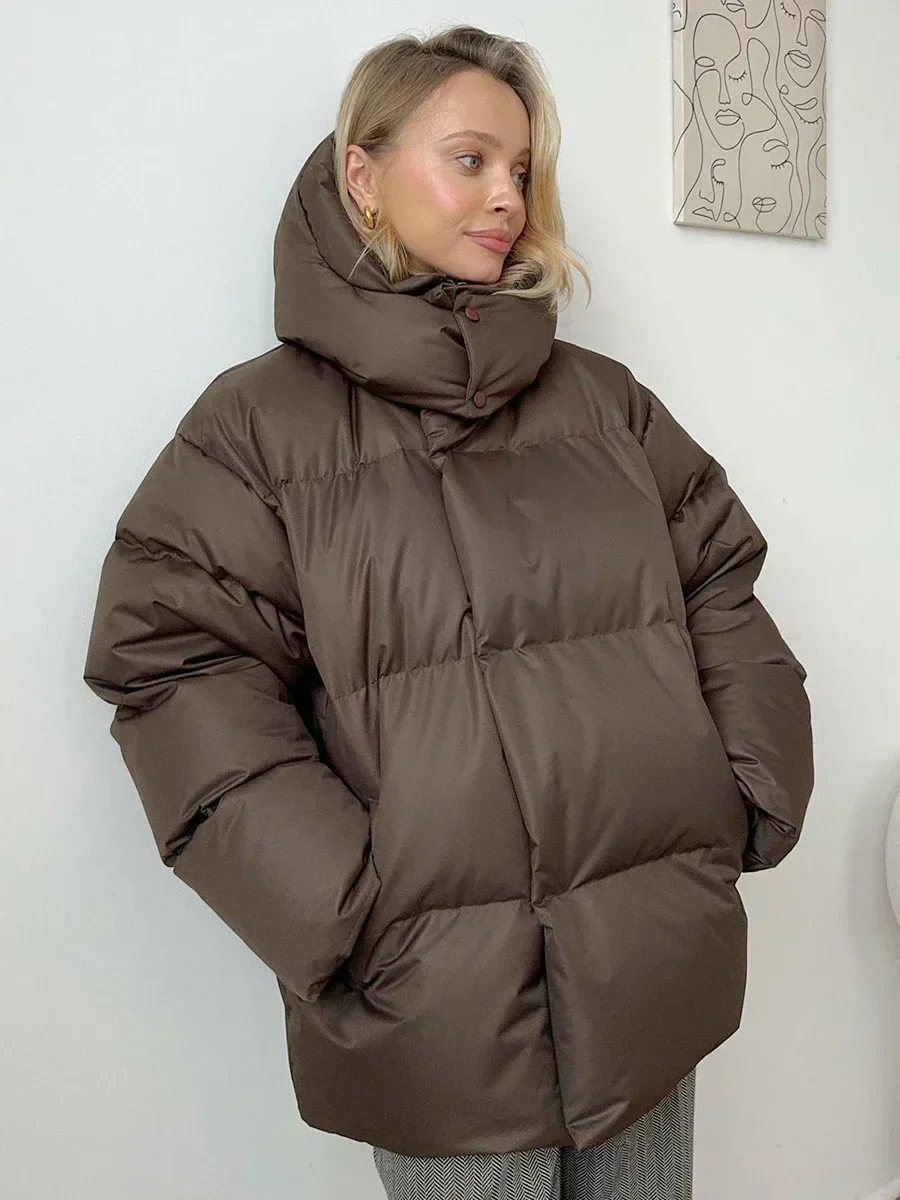 Warme Damen Winterjacke | Gesteppter Mantel mit Kapuze - Image 3