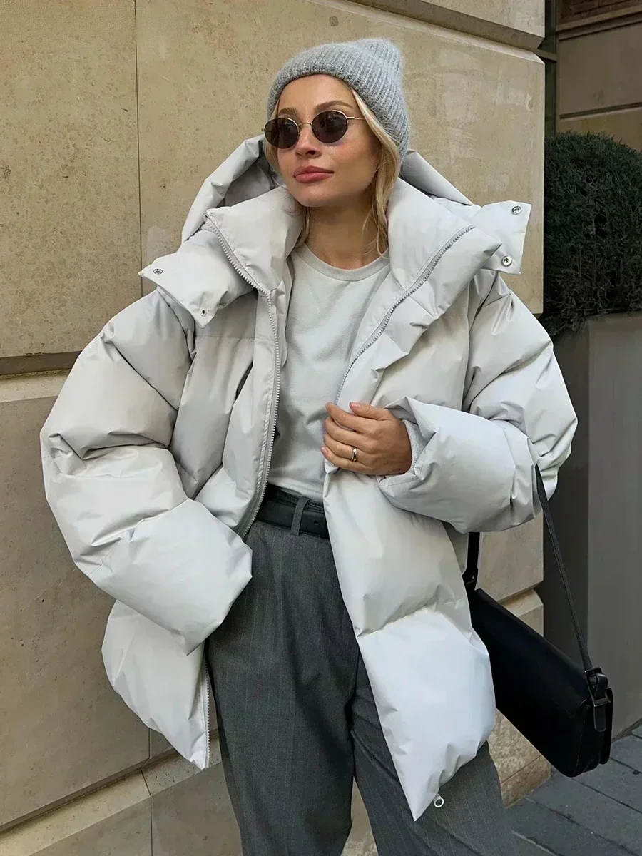 Warme Damen Winterjacke | Gesteppter Mantel mit Kapuze - Image 4