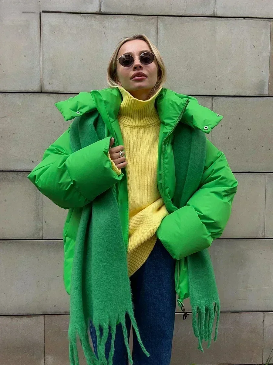 Warme Damen Winterjacke | Gesteppter Mantel mit Kapuze - Image 5
