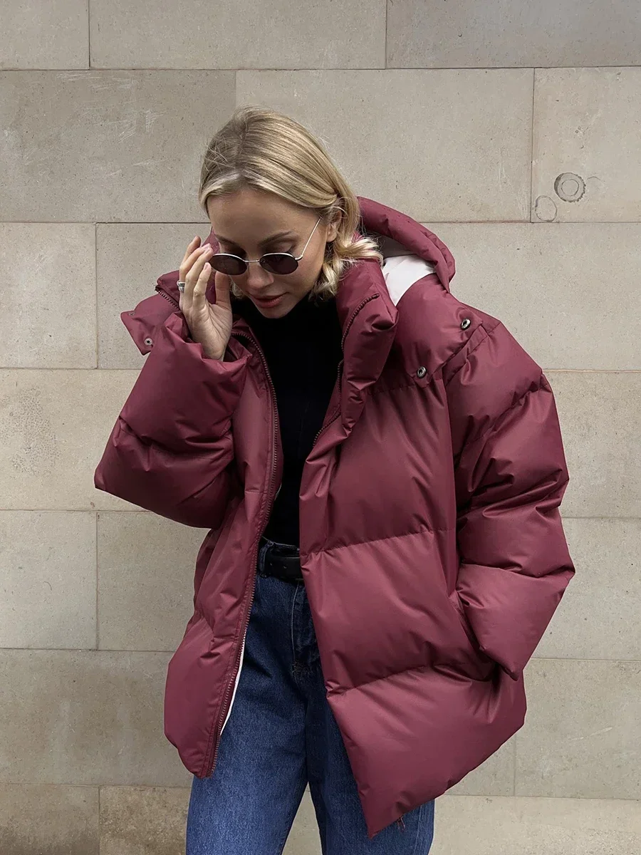 Warme Damen Winterjacke | Gesteppter Mantel mit Kapuze - Image 6